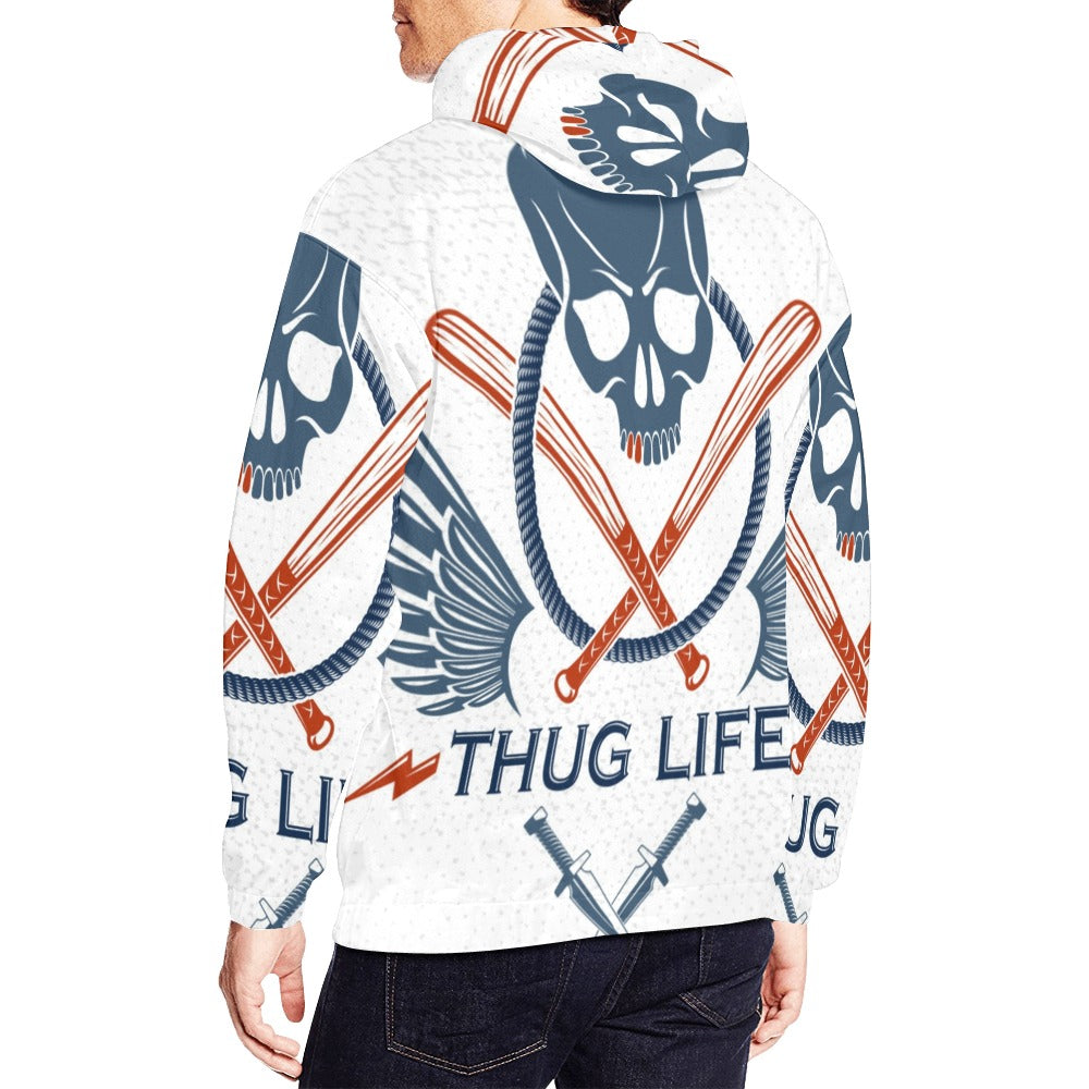 Gang Brutal Criminal Emblem Skull All Over Print Hoodie