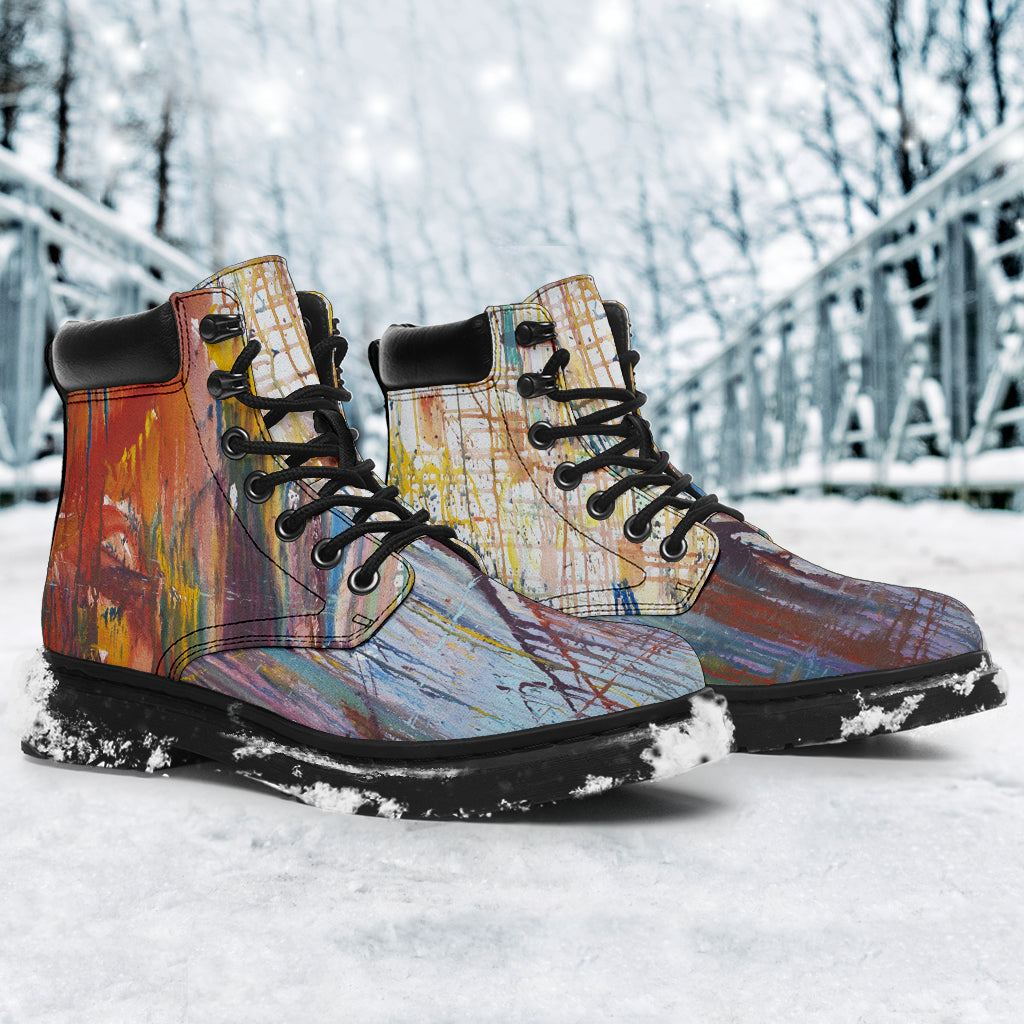 Drizzled All Season Boots from Expressionistic Fine Art Painting - Top Content | POD Collection | Free Shipping