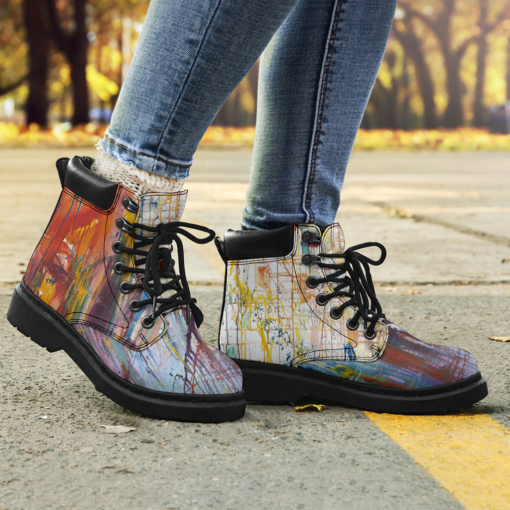 Drizzled All Season Boots from Expressionistic Fine Art Painting - Top Content | POD Collection | Free Shipping